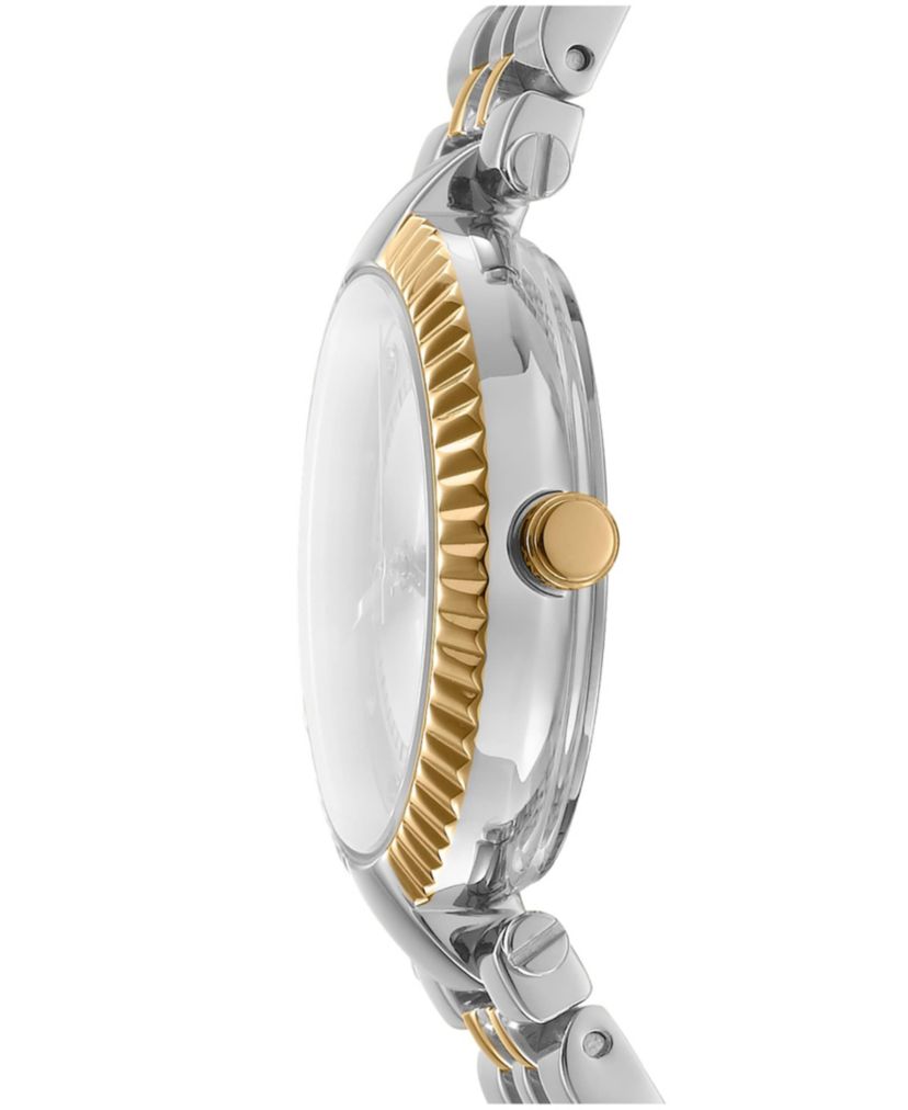 Womens Essential Glitz Silver Dial Red Gold-Two-Tone Stainless Steel Bracelet Watch