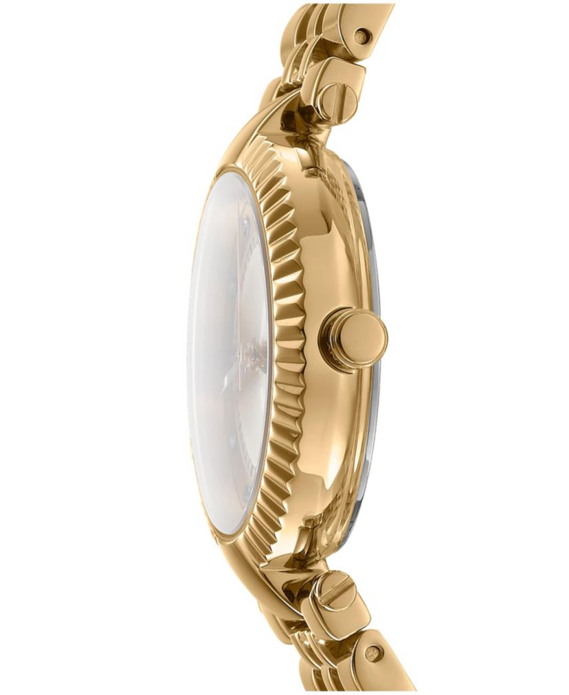 Womens Essential Glitz Champagne Dial Gold-Tone Stainless Steel Bracelet Watch