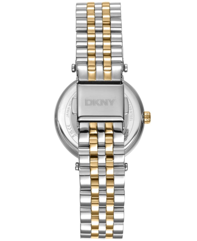 Womens Essential Glitz Silver Dial Red Gold-Two-Tone Stainless Steel Bracelet Watch