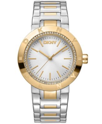DKNY Women's Eastside Logo Silver Dial Gold Two-Tone Stainless Steel Bracelet Watch