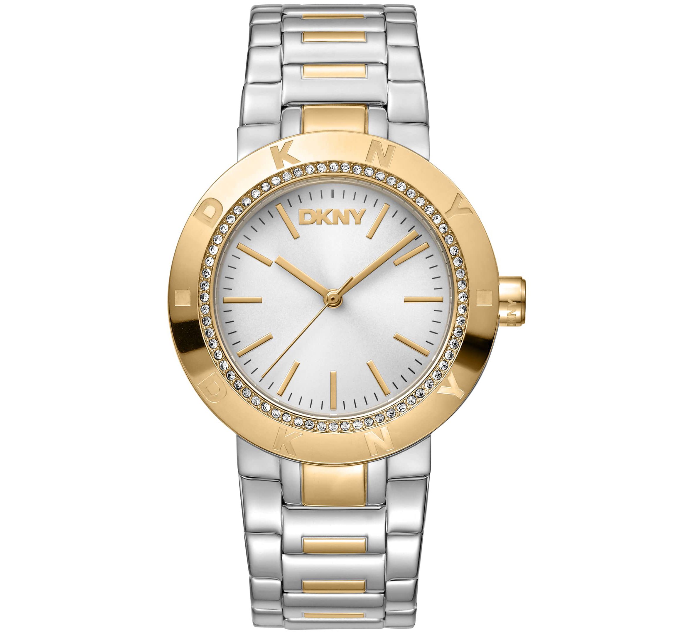 Womens Eastside Logo Silver Dial Gold Two-Tone Stainless Steel Bracelet Watch