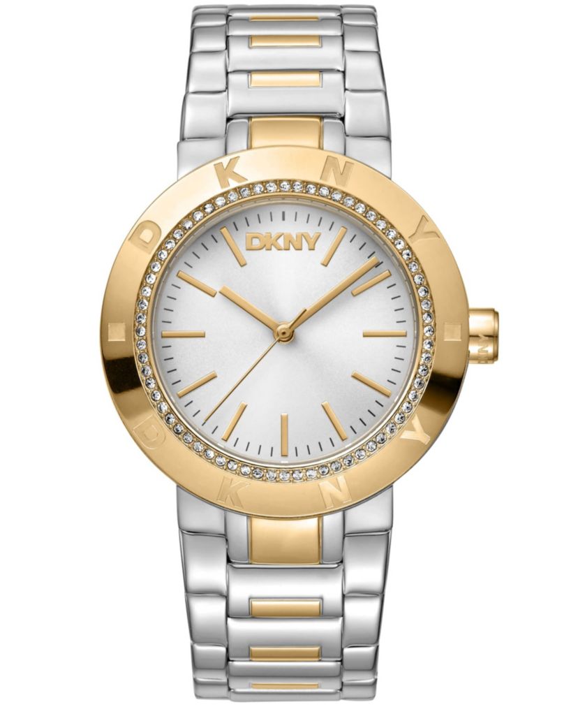 Womens Eastside Logo Silver Dial Gold Two-Tone Stainless Steel Bracelet Watch