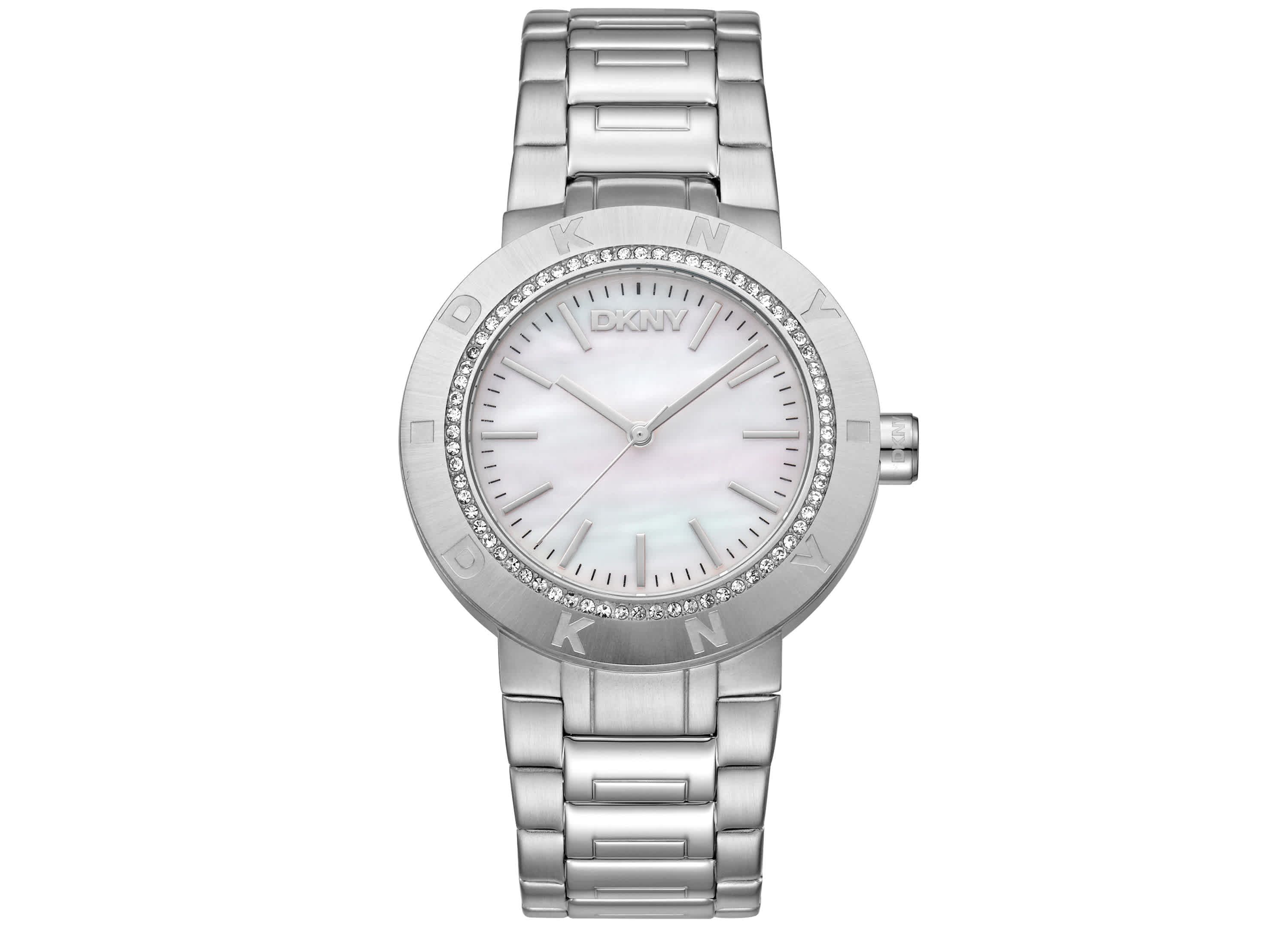 Womens Eastside Logo White Mop Dial Stainless Steel Bracelet Watch