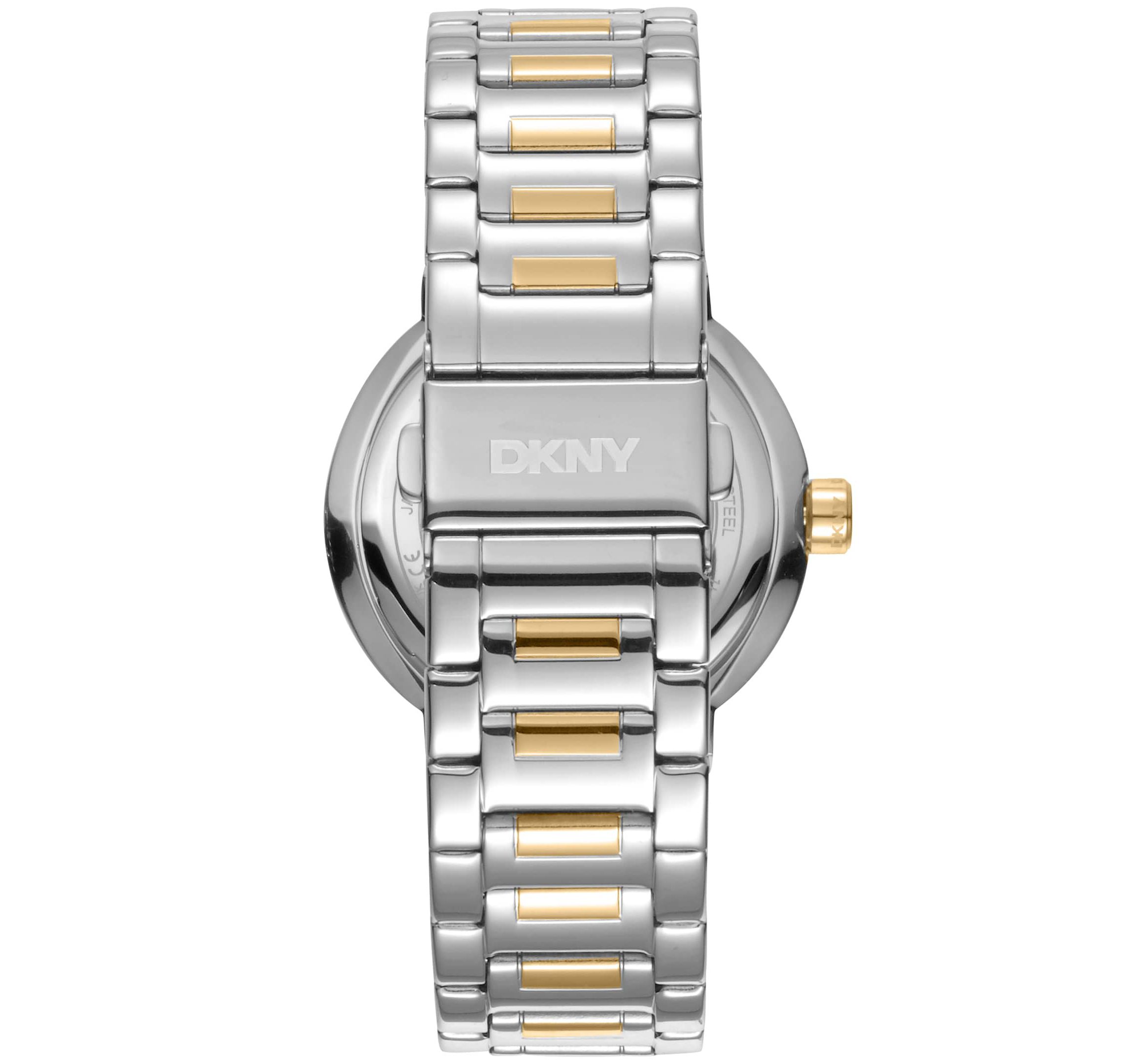 Womens Eastside Logo Silver Dial Gold Two-Tone Stainless Steel Bracelet Watch