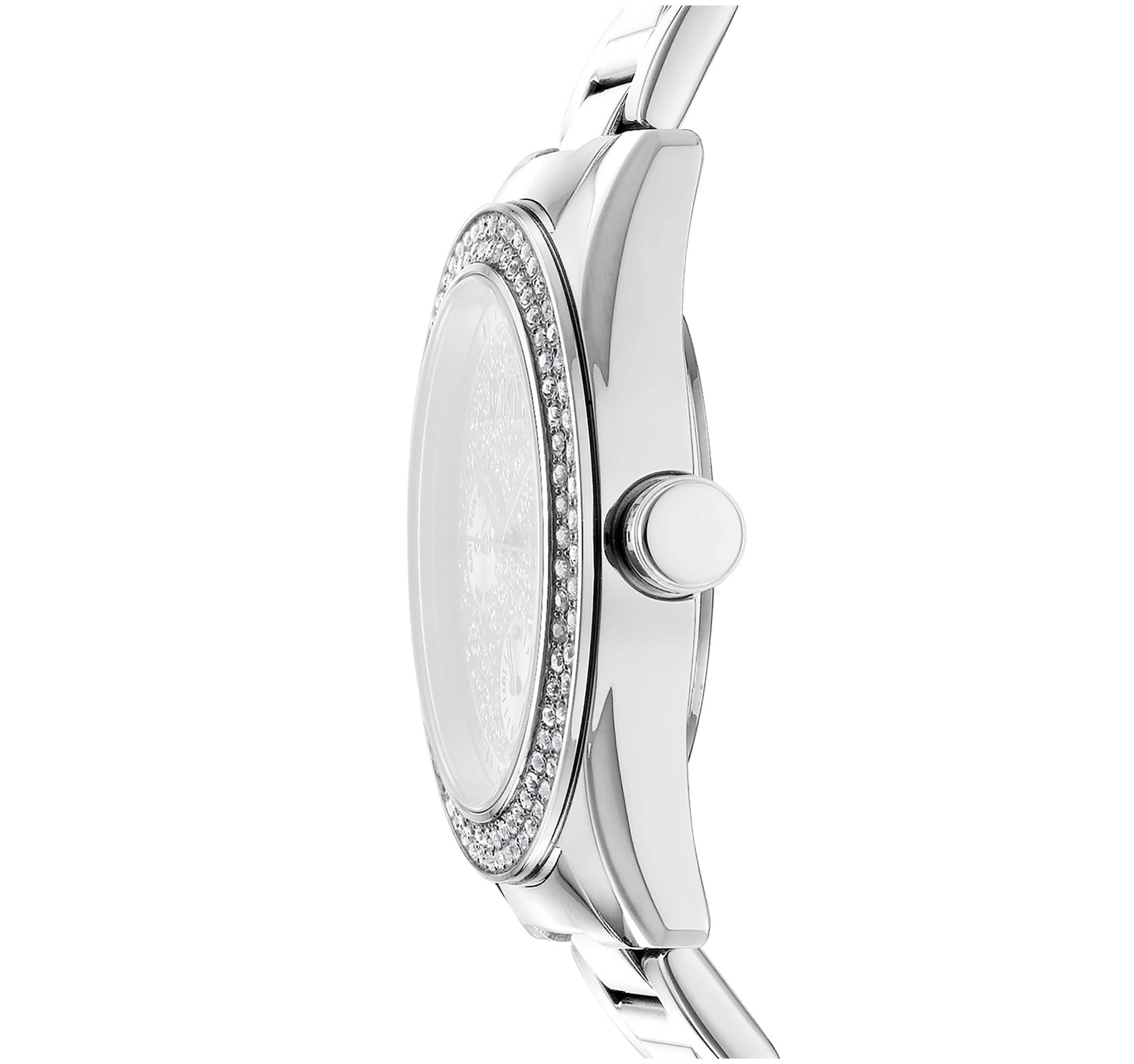 Womens Chambers Multi Function Chronograph Silver Powder Dial Stainless Steel Bracelet Watch