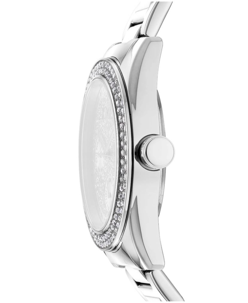Womens Chambers Multi Function Chronograph Silver Powder Dial Rose Gold-Tone Stainless Steel Bracelet Watch
