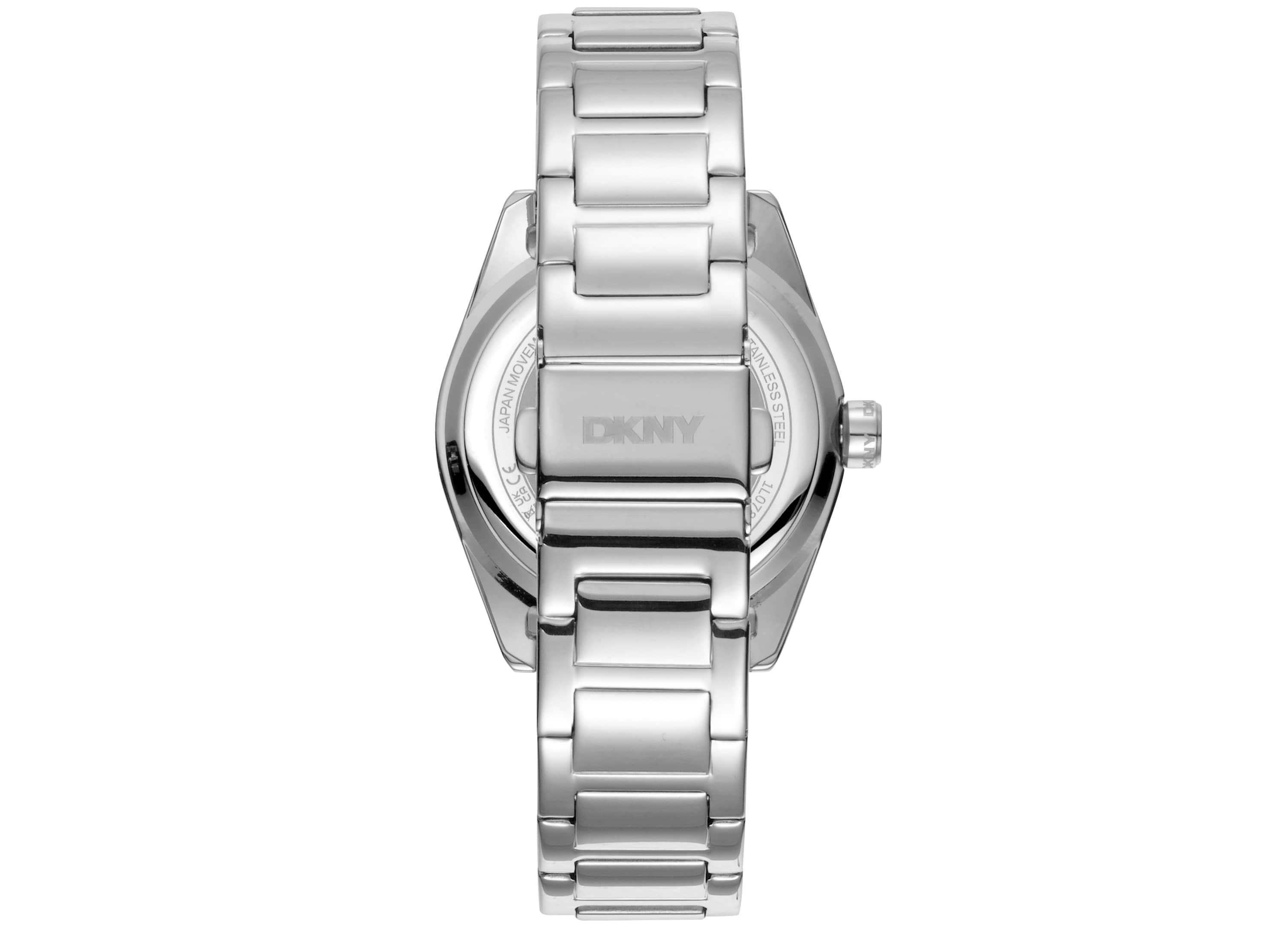 Womens Chambers Multi Function Chronograph Silver Powder Dial Rose Gold-Tone Stainless Steel Bracelet Watch