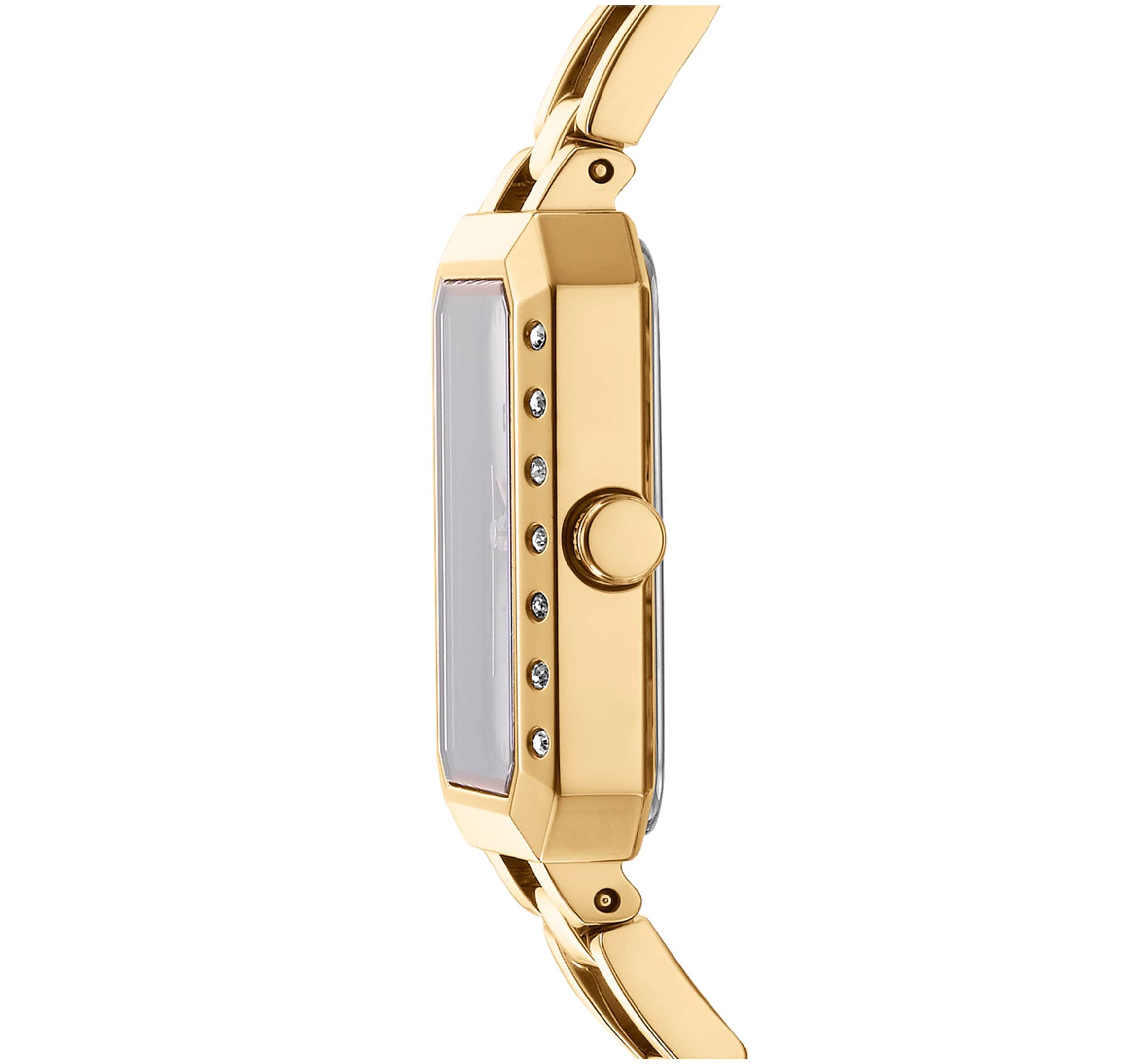 Womens Uptown Glitz Champagne Dial Gold-Tone Stainless Steel Bracelet Watch