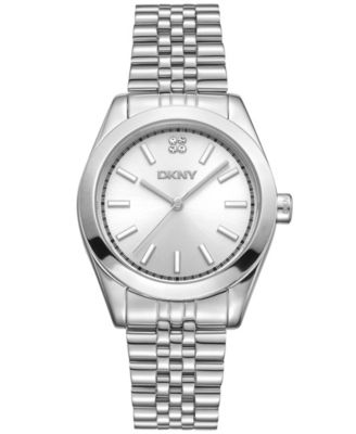 DKNY Women's Nolita Midi Silver Dial Gold-Tone Stainless Steel Bracelet Watch