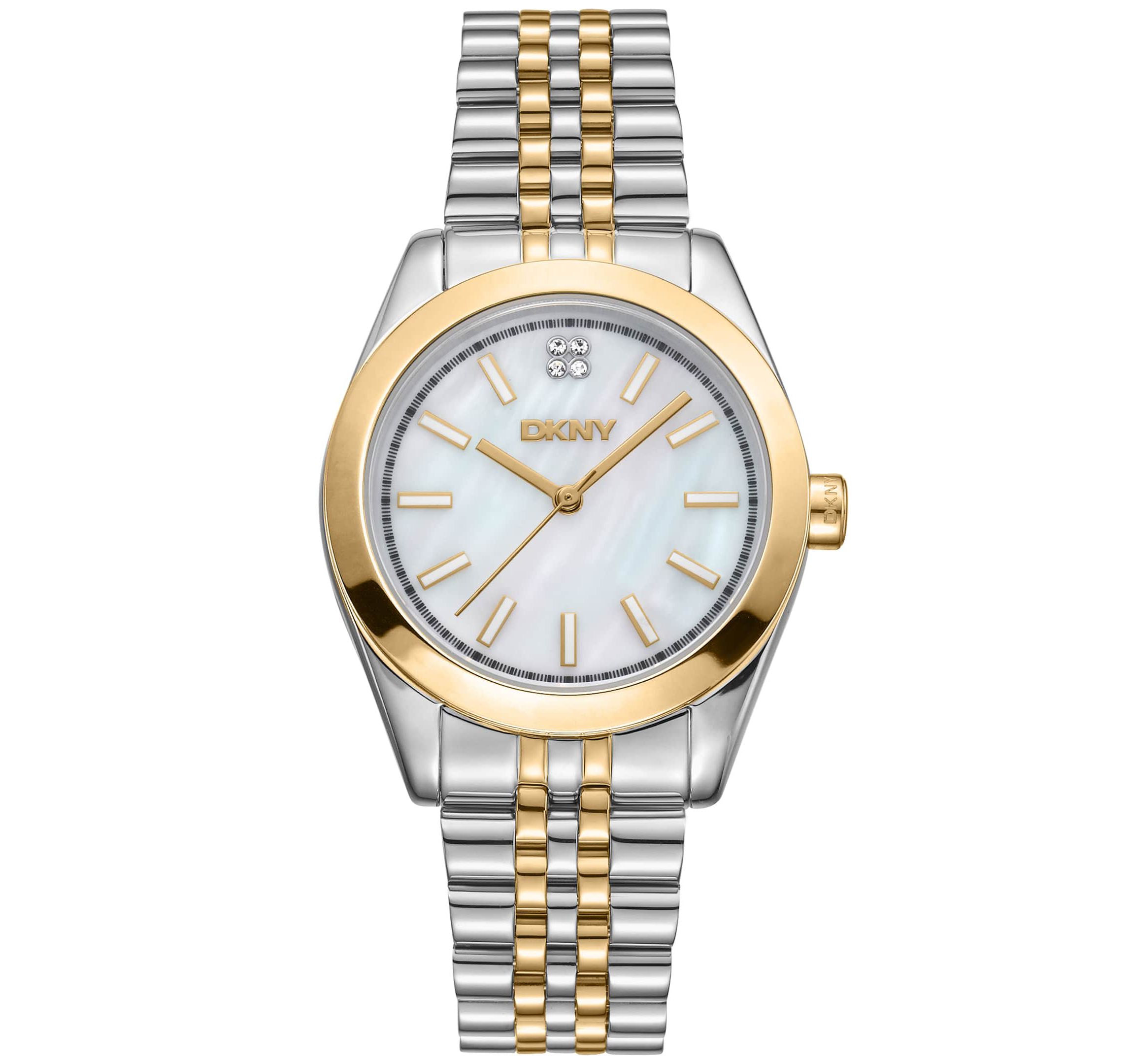 Womens Nolita Midi White MOP Dial Red Gold-Two-Tone Stainless Steel Bracelet Watch