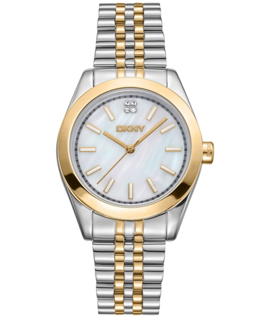 Womens Nolita Midi White MOP Dial Gold-Two-Tone Stainless Steel Bracelet Watch