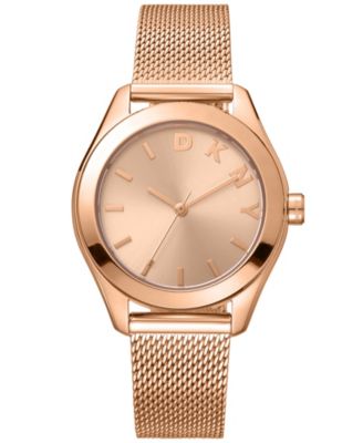 DKNY Women's Astoria Logo Rose Gold Dial Rose Gold-Tone Stainless Steel Bracelet Watch