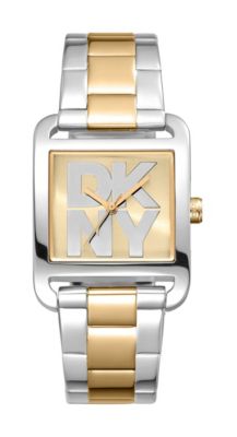 DKNY Women's Champagne Dial Two-Tone Stainless Steel Bracelet Watch 29x37mm 30M