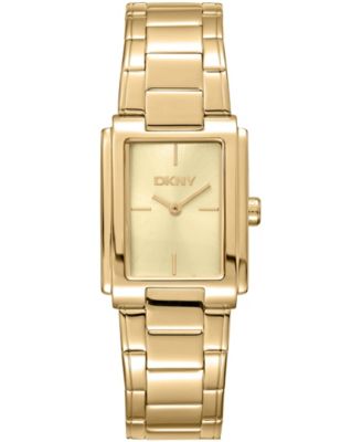 DKNY Women's Silver Dial Two-Tone Gold Stainless Steel Bracelet Watch 23 x 30mm 30M, Champagne