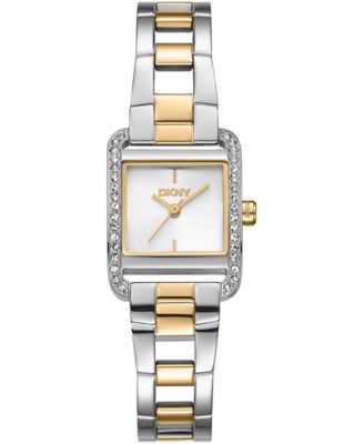 DKNY Women's Mini Silver Dial Two-Tone Stainless Steel Bracelet Watch 23mm and Gift Set