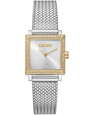 DKNY Women's Milanese Silver Dial Two-Tone Stainless Steel Bracelet Watch 24x31mm
