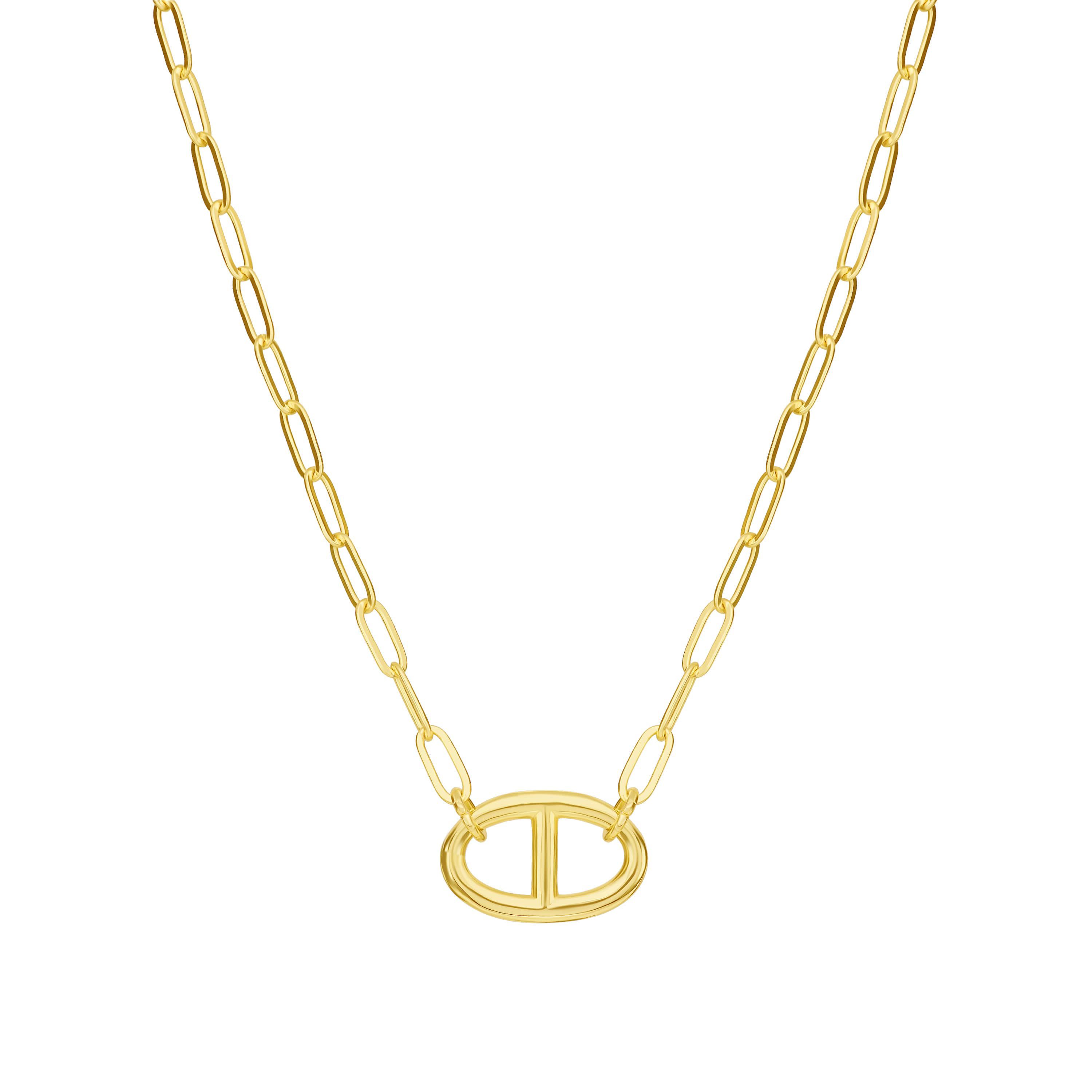 Gold Plated 16" + 2" Marina Link Necklace