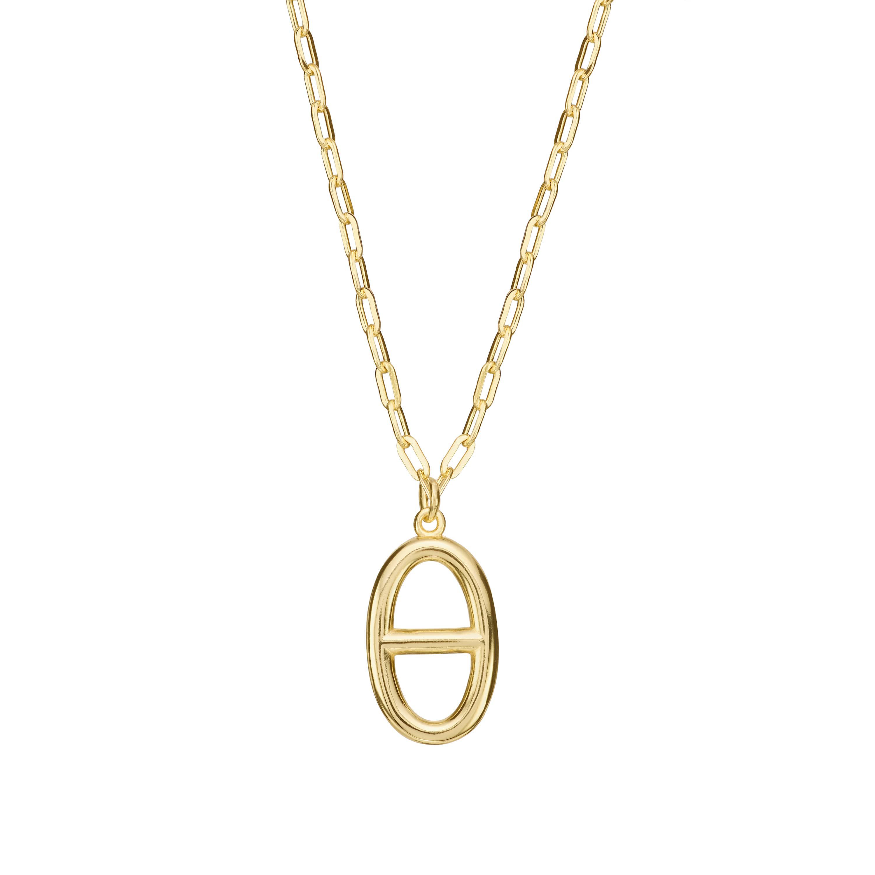 Gold Plated 16" + 2" Long Oval Marina Link Paperclip Necklace