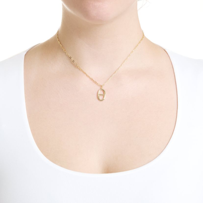 Gold Plated 16" + 2" Long Oval Marina Link Paperclip Necklace