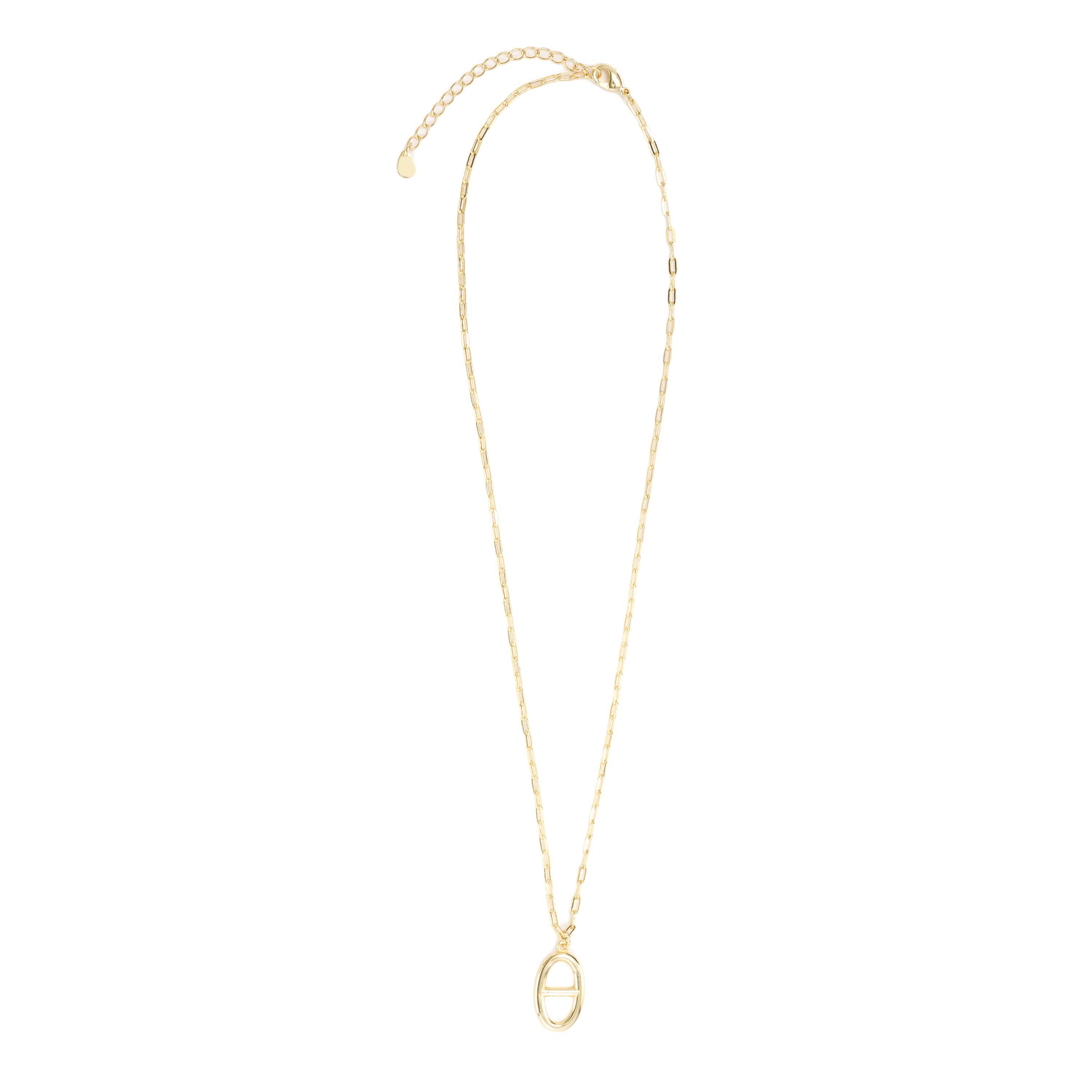 Gold Plated 16" + 2" Long Oval Marina Link Paperclip Necklace