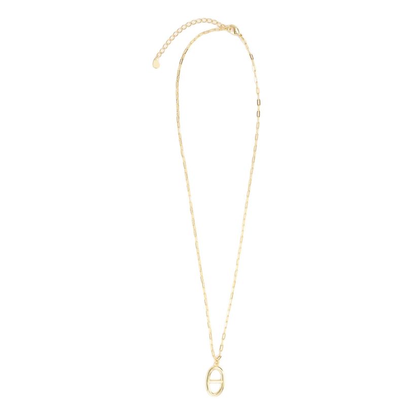 Gold Plated 16" + 2" Long Oval Marina Link Paperclip Necklace