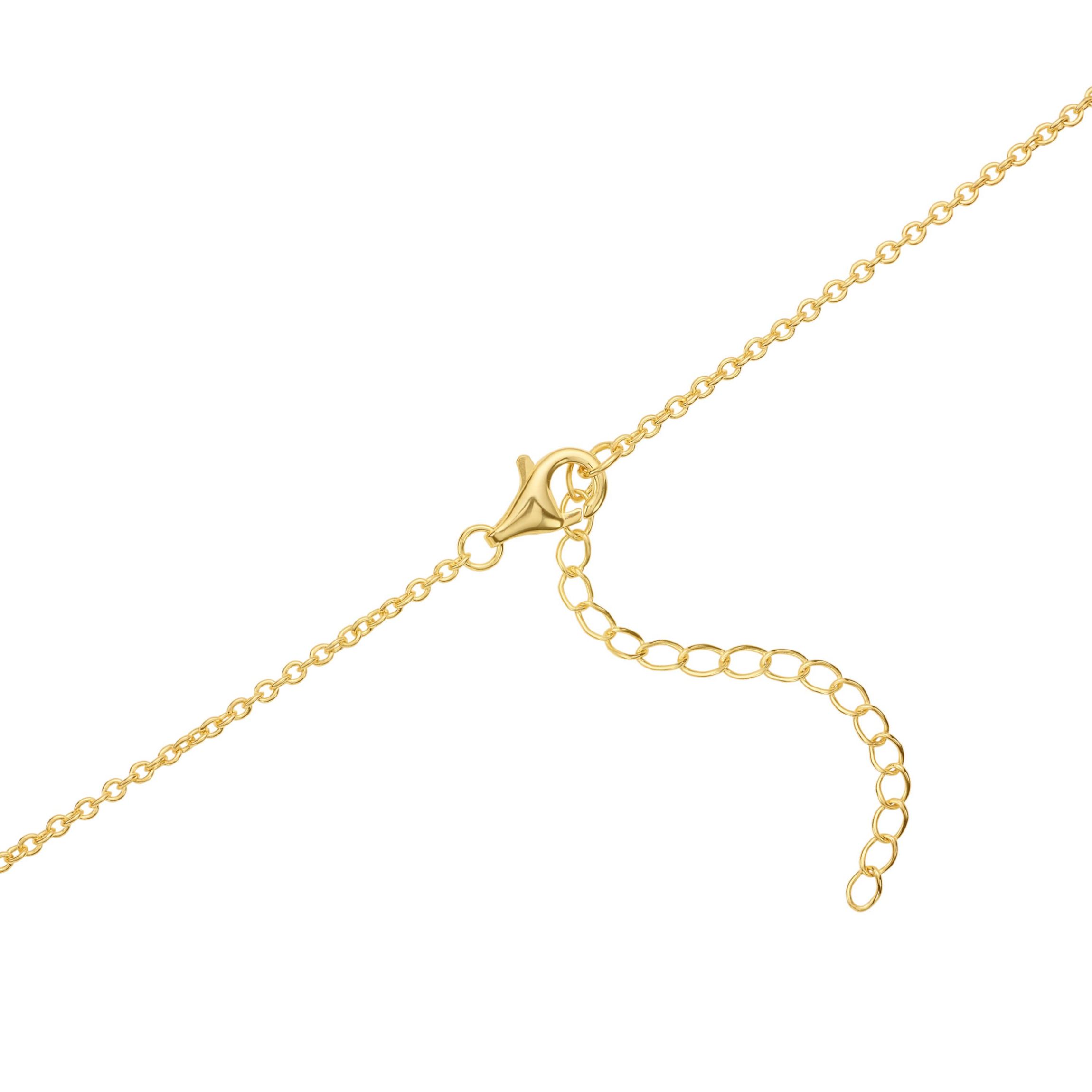 Gold Plated 16" + 2" Cubic Zirconia Pebble Heart Necklace