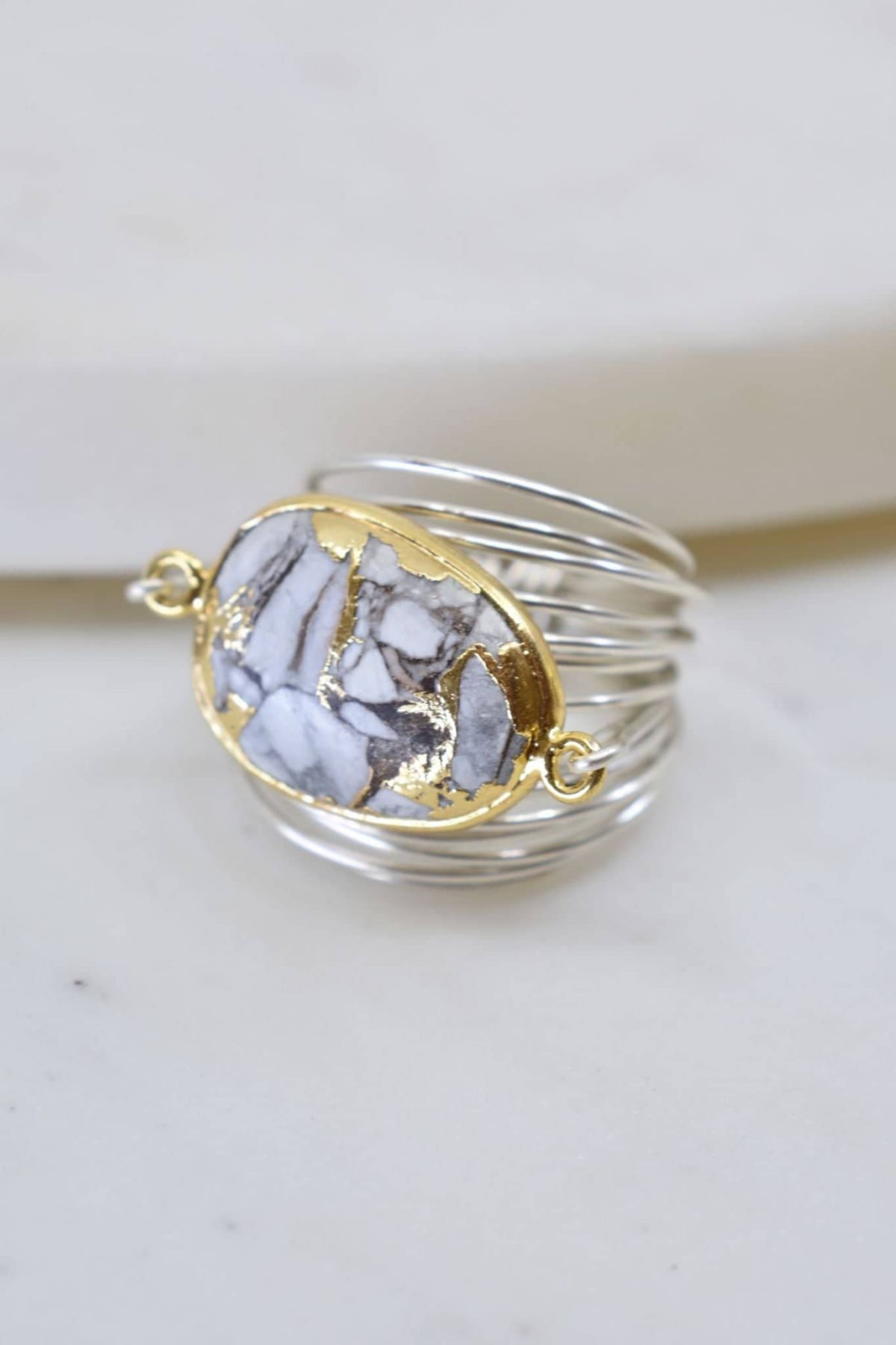 Torrey Ring In White Mojave Copper