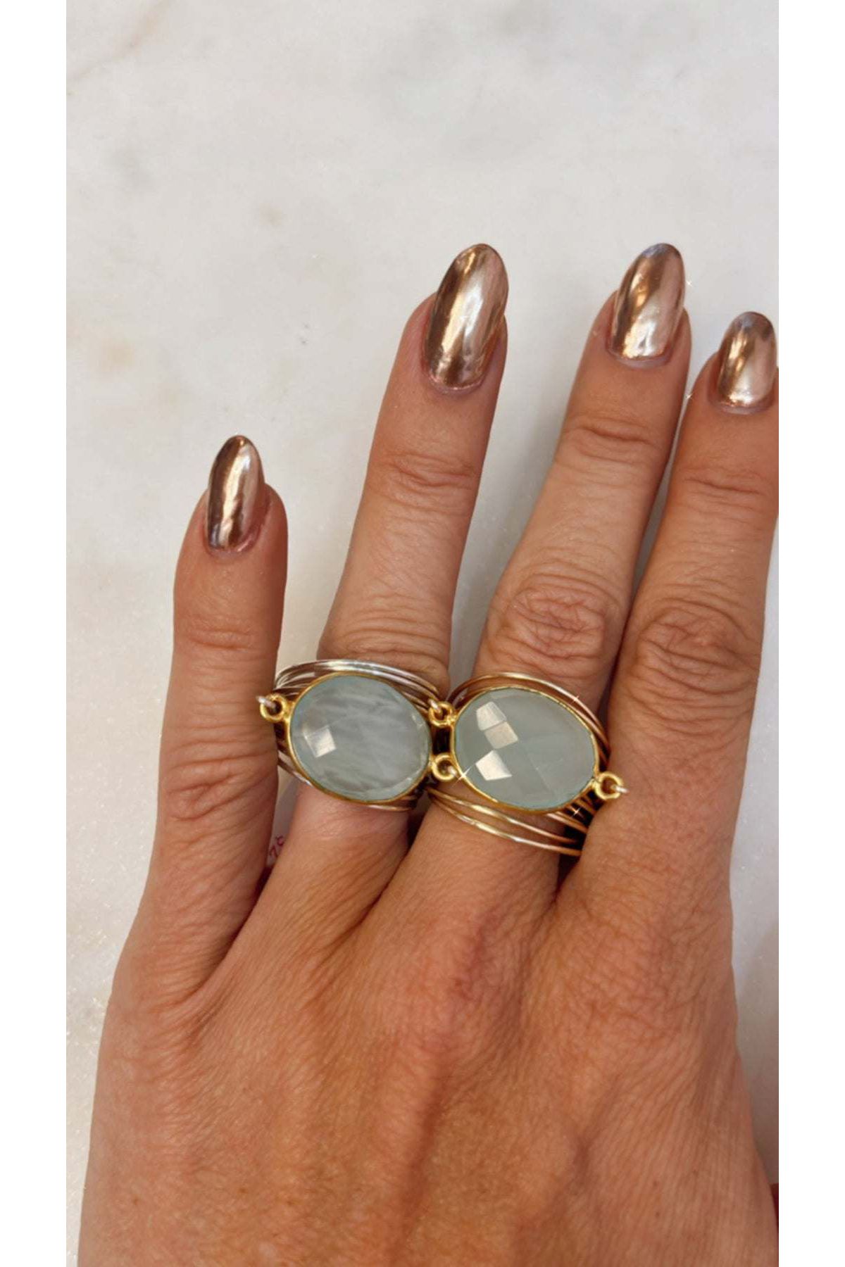 Torrey Ring In Blue Chalcedony