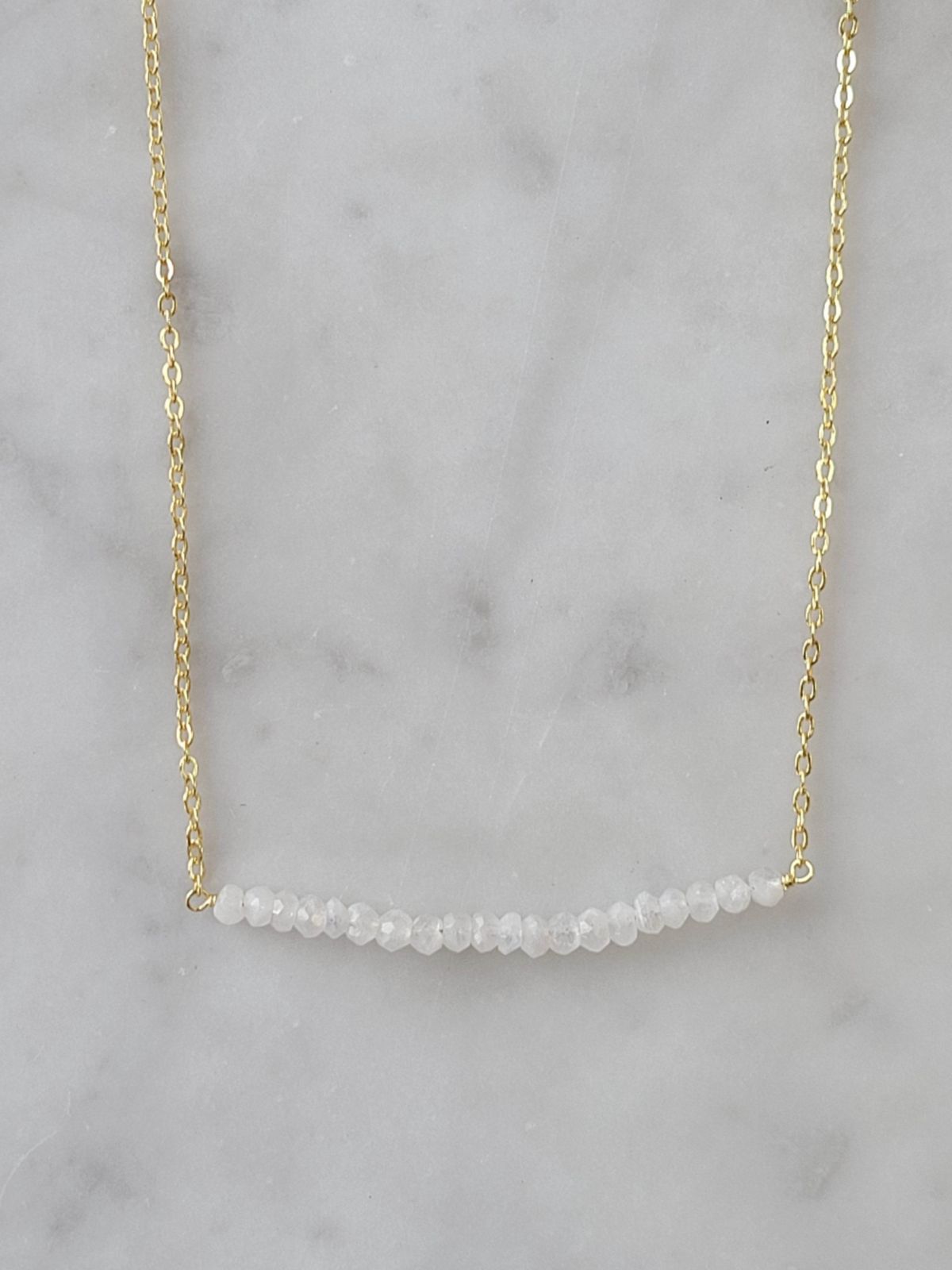 Michelle Bar Necklace In Gold Moonstone