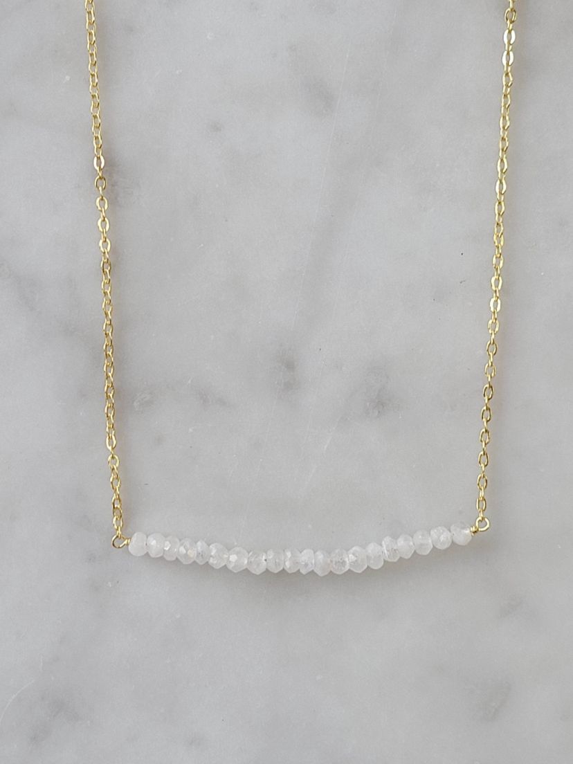 Michelle Bar Necklace In Gold Moonstone