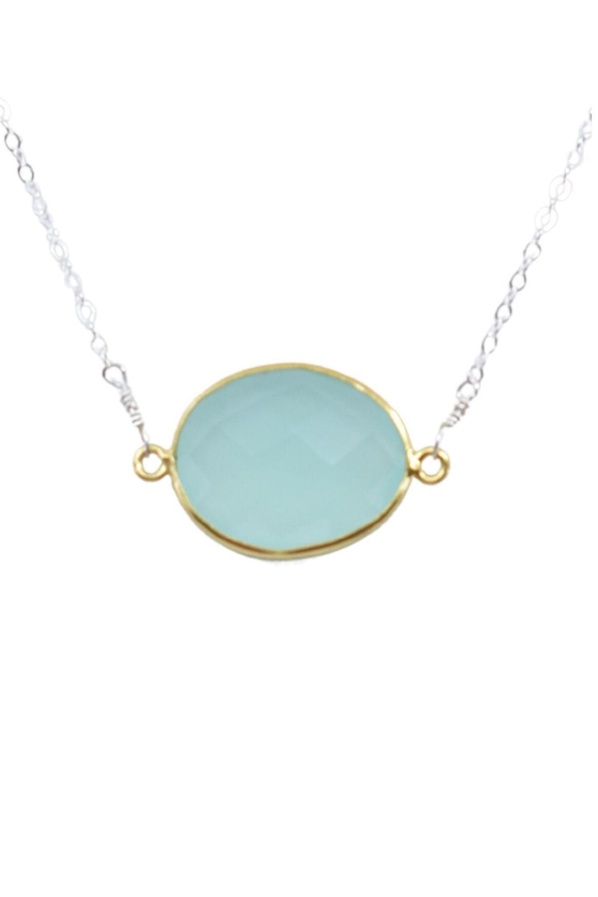 Mrs Parker Demi Fine Necklace In Silver Chalcedony