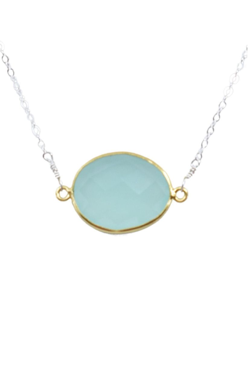Mrs Parker Demi Fine Necklace In Silver Chalcedony