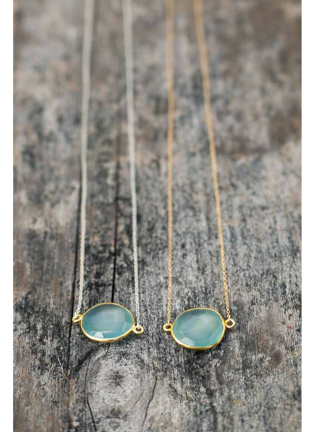 Mrs Parker Demi Fine Necklace In Silver Chalcedony