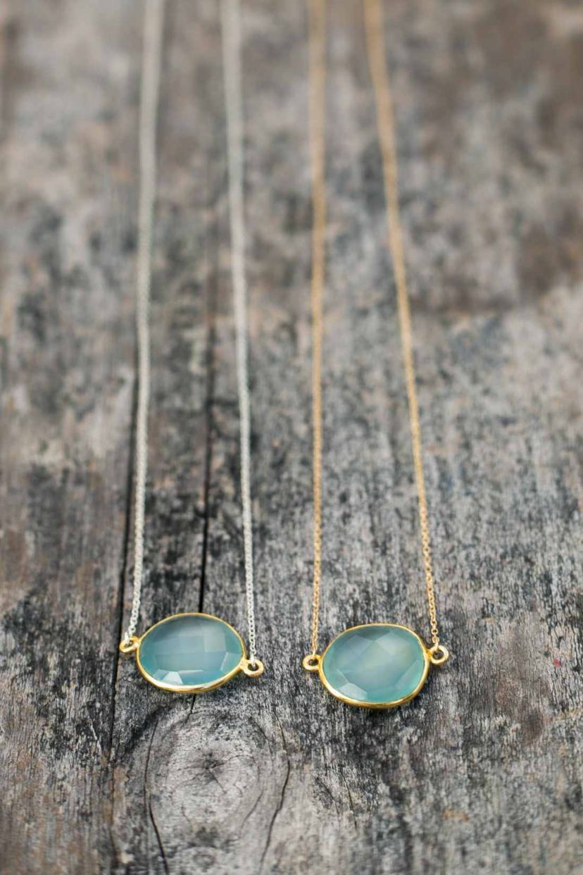 Mrs Parker Demi Fine Necklace In Silver Chalcedony