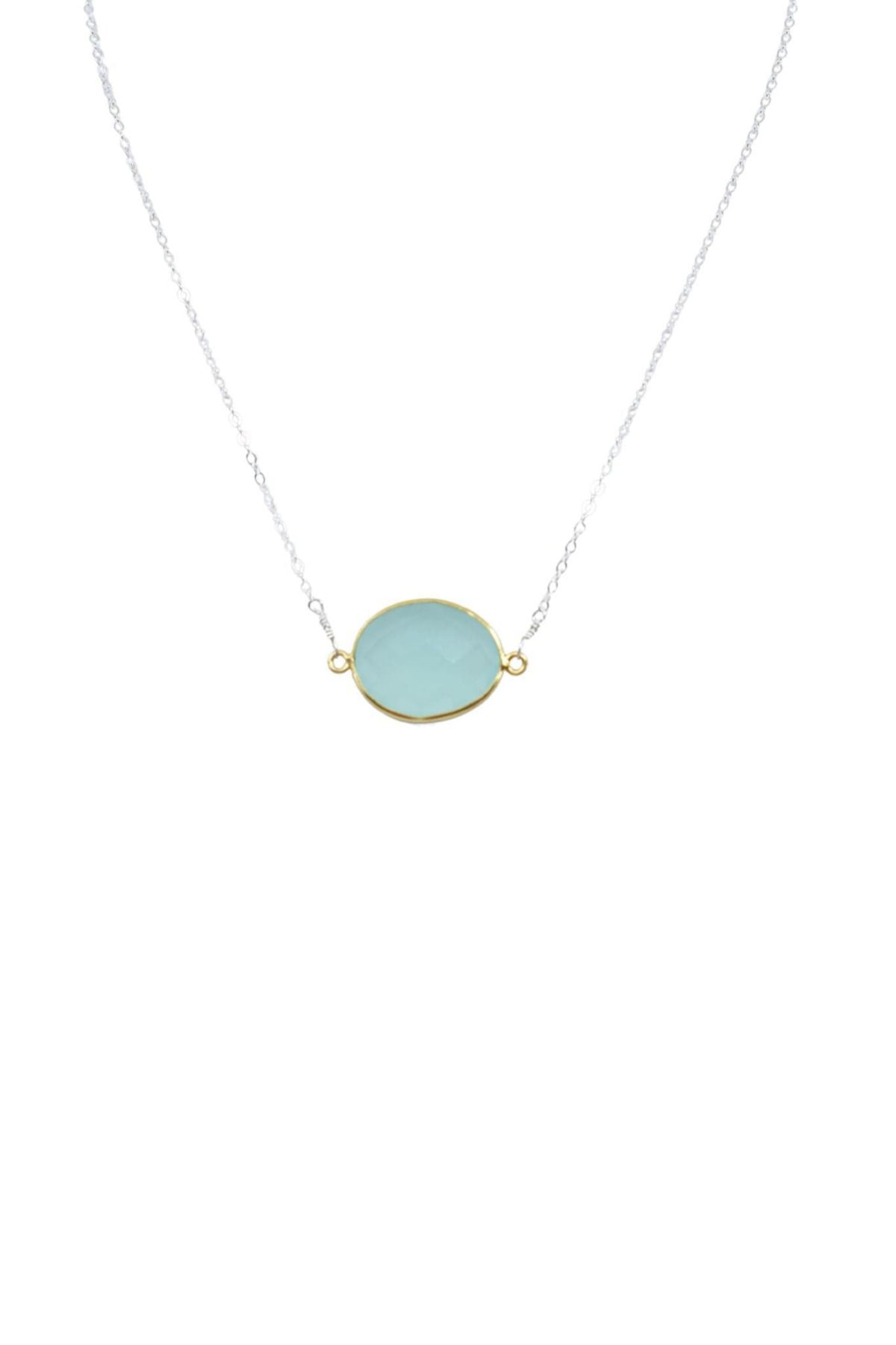 Mrs Parker Demi Fine Necklace In Silver Chalcedony