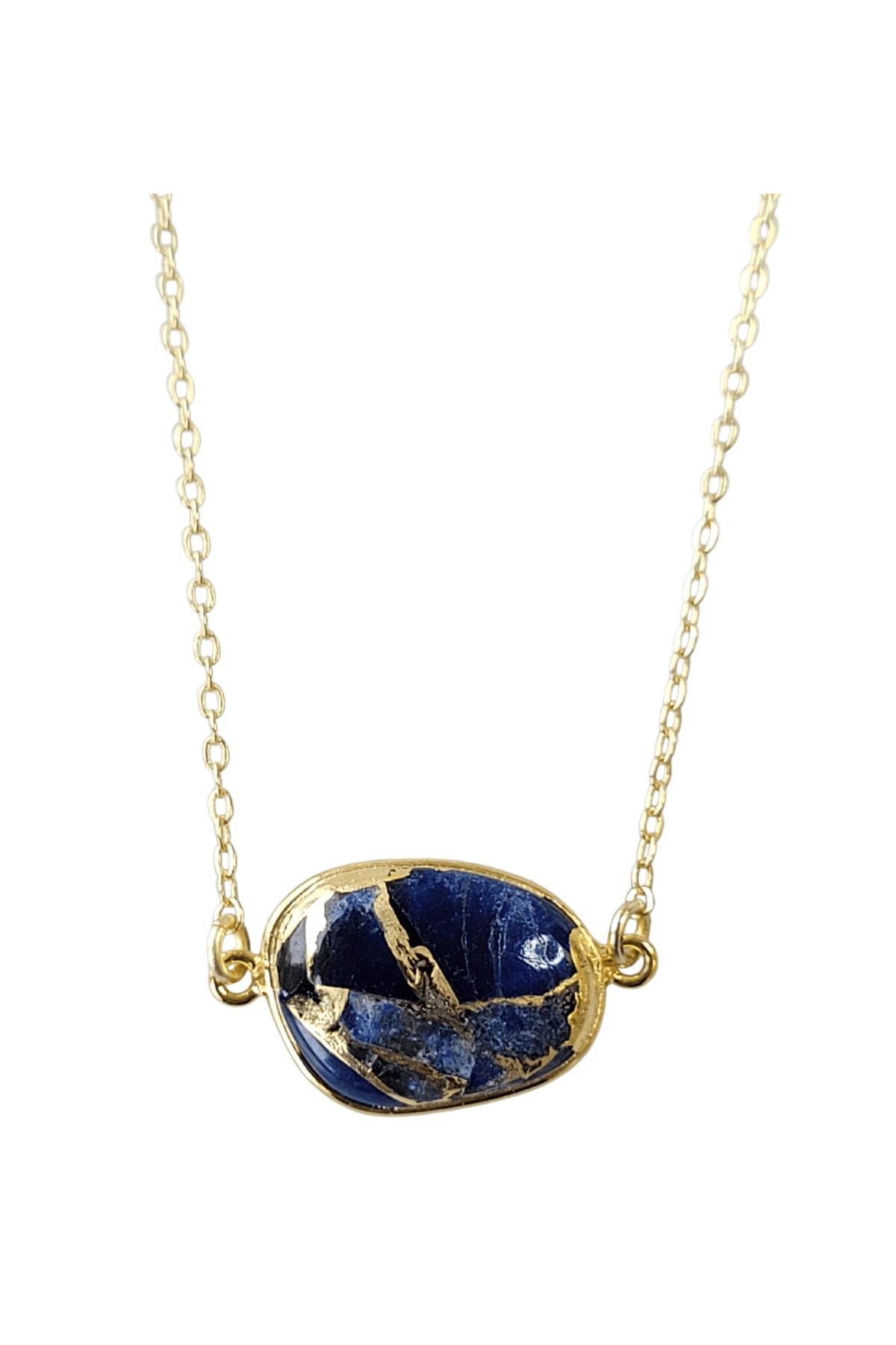 Mrs Parker Necklace In Silver Blue Mojave Copper Turquoise