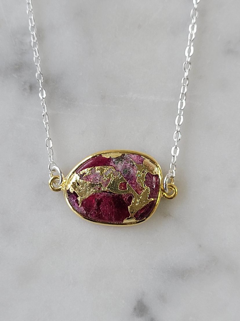 Mrs Parker Necklace In Silver Red Mojave Copper Turquoise 1
