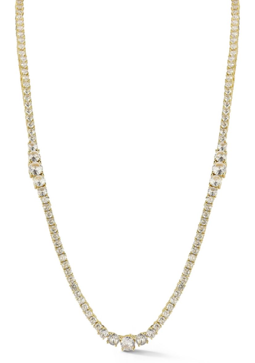 Cubic Zirconia Graduated Tennis Necklace