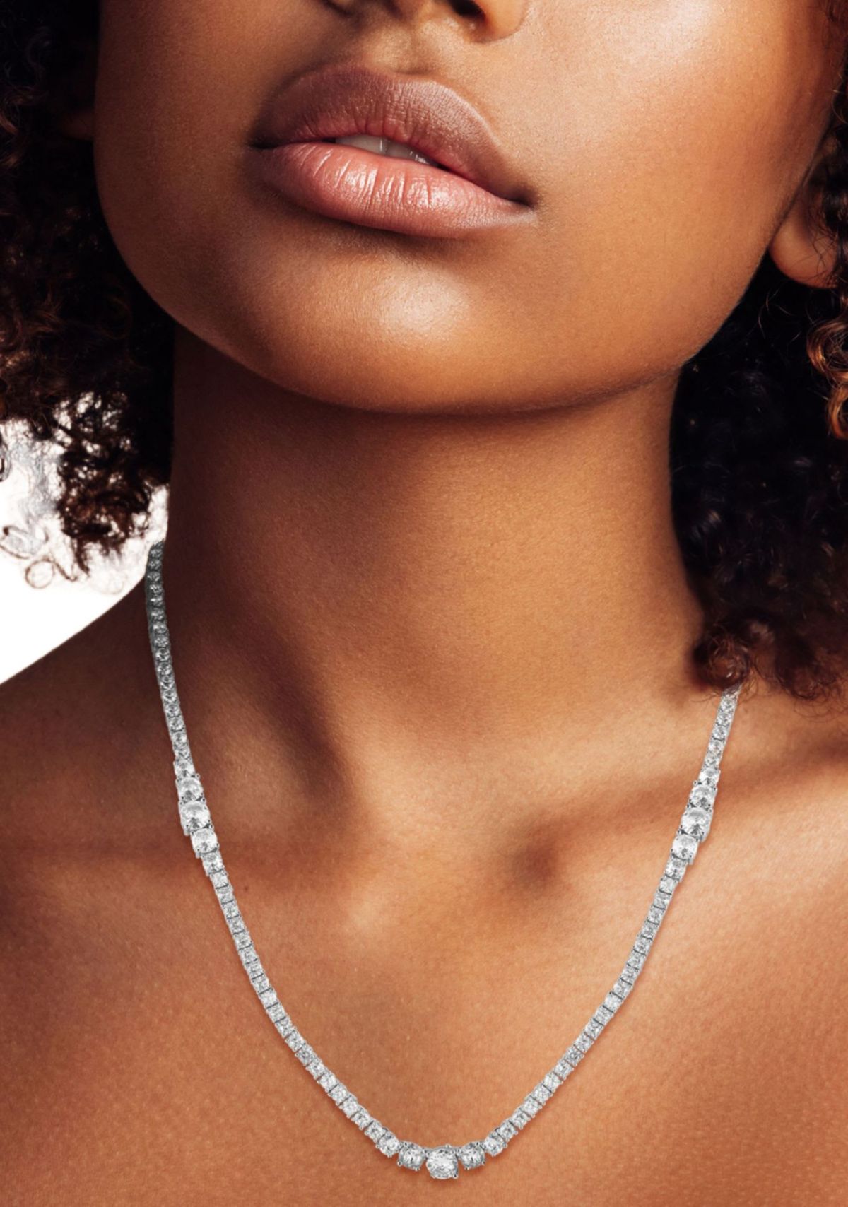 Cubic Zirconia Graduated Tennis Necklace