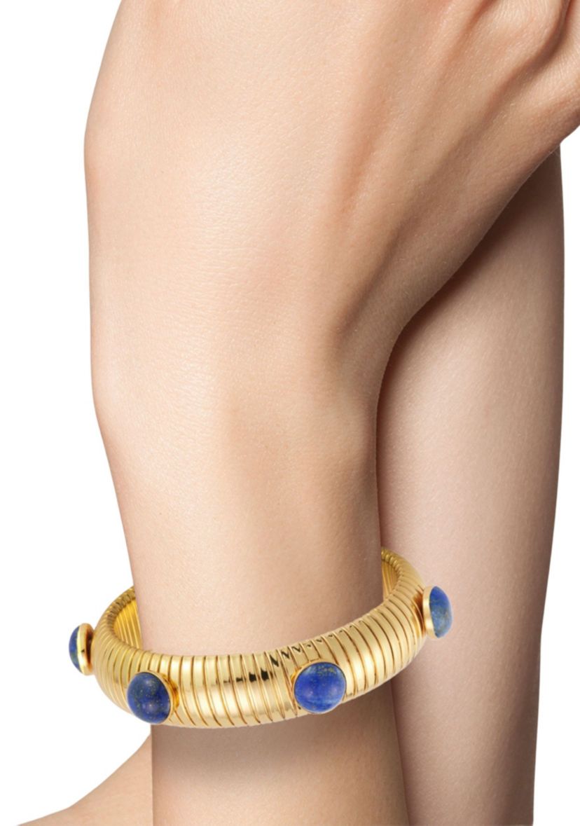 Synthetic Lapis Bold Tubogas Bangle