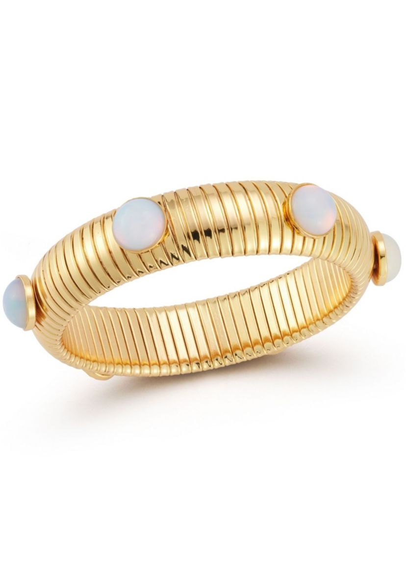 Synthetic Moonstone Bold Tubogas Bangle