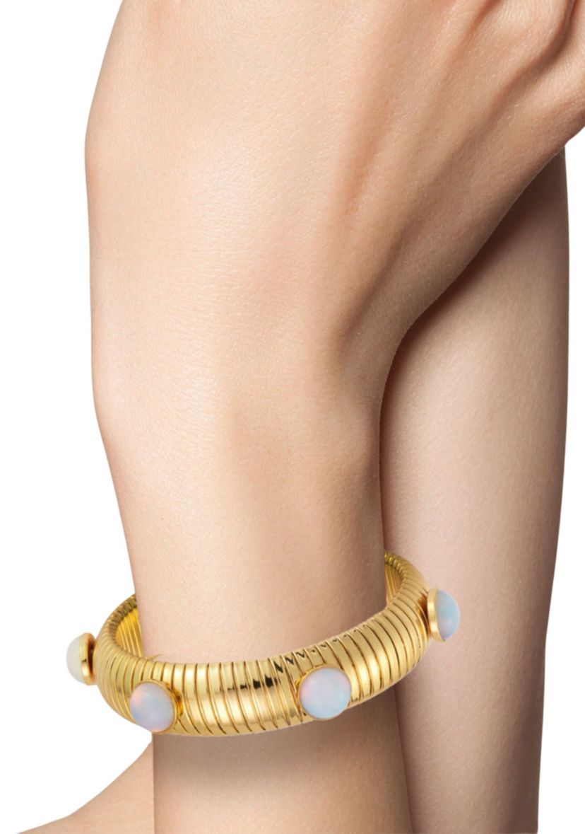 Synthetic Moonstone Bold Tubogas Bangle