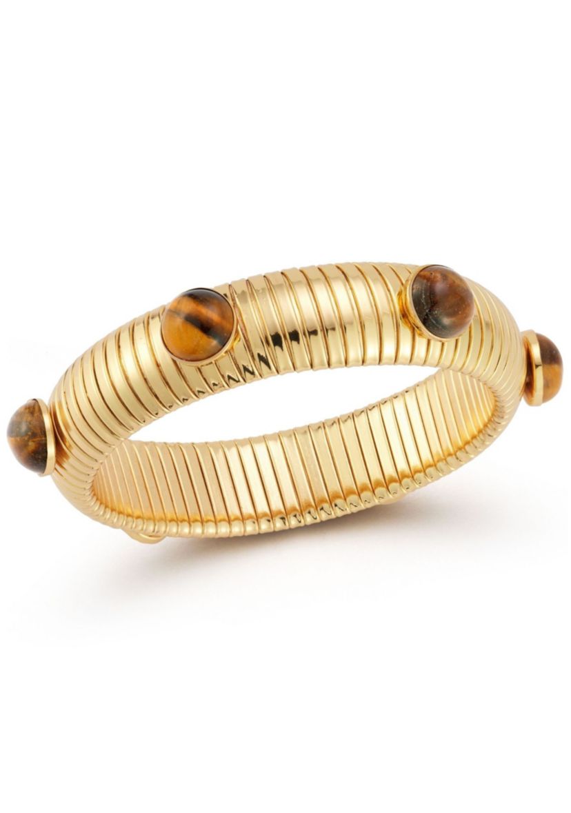 Synthetic Tigers Eye Bold Tubogas Bangle
