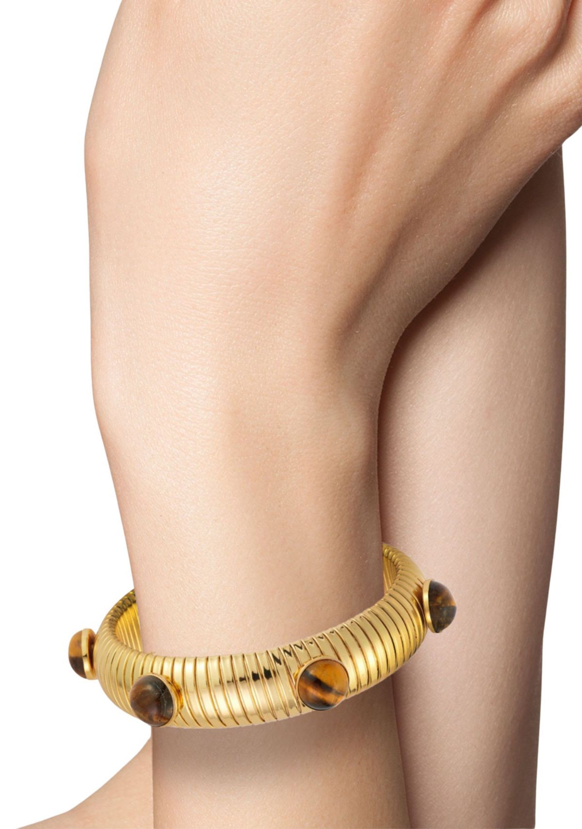 Synthetic Tigers Eye Bold Tubogas Bangle