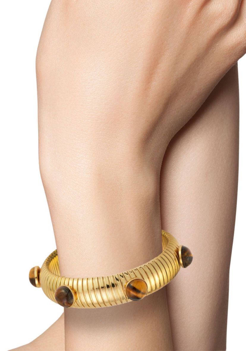 Synthetic Tigers Eye Bold Tubogas Bangle