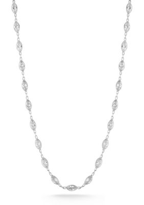 Sphera Milano Sterling Silver Marquise Cut CZ Choker Necklace