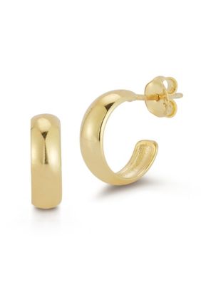 Sphera Milano Sterling Silver Polished Huggie Hoop Earrings