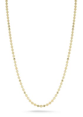 Sphera Milano Italian Sterling Silver Diamond Cut Ball Chain Necklace