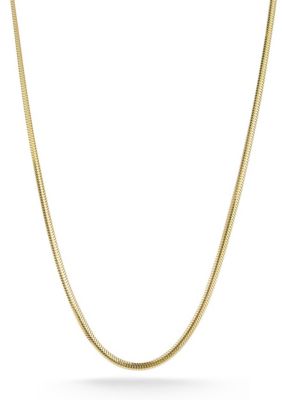 Sphera Milano Italian Sterling Silver Snake Chain Necklace, Gold, 18 in