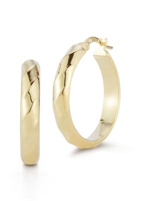 Sphera Milano Sterling Silver Medium Twist Hoop Earrings, Gold